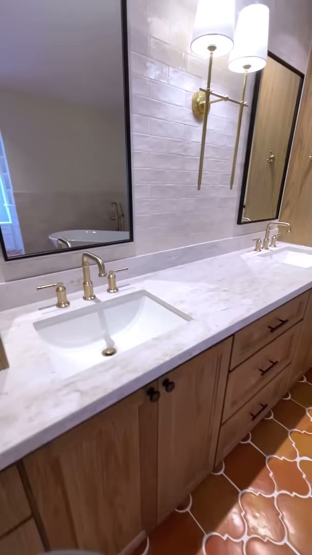Finished Cypress bathroom remodel by Rock Creek Contracting